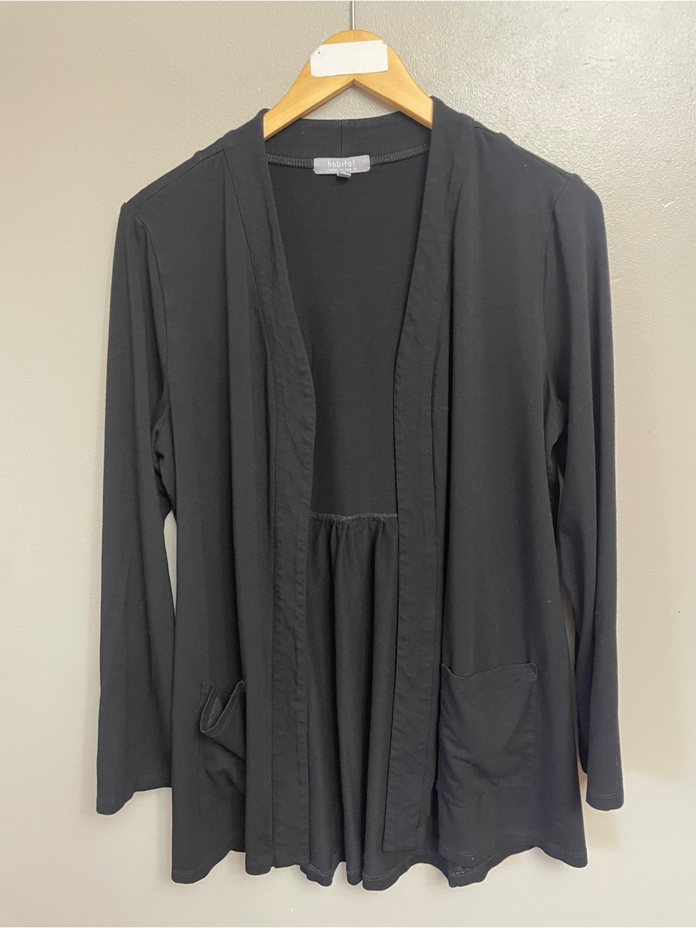 HABITAT Size Small Black open Cardigan stretch light weight
